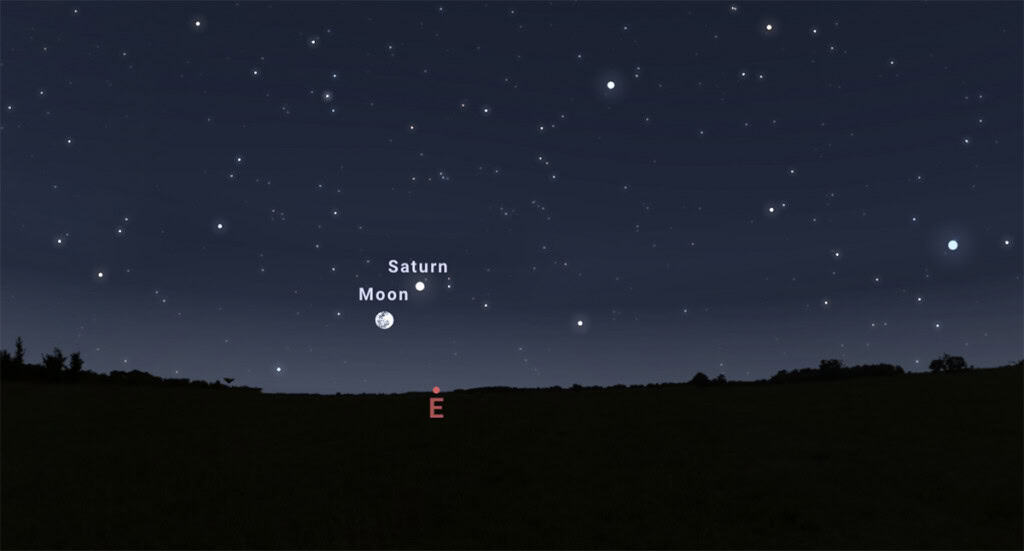 Lua inicia a semana perto de Saturno