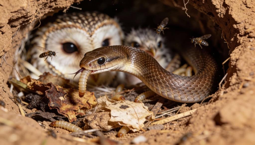 O motivo curioso de as corujas manterem cobras cegas como babás de seus filhotes