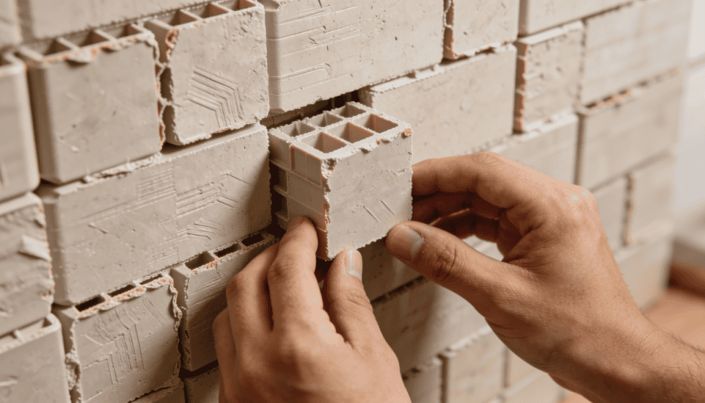 Os novos tijolos de plástico reciclado que se encaixam como Lego e permitem montar uma casa em pouquíssimos dias