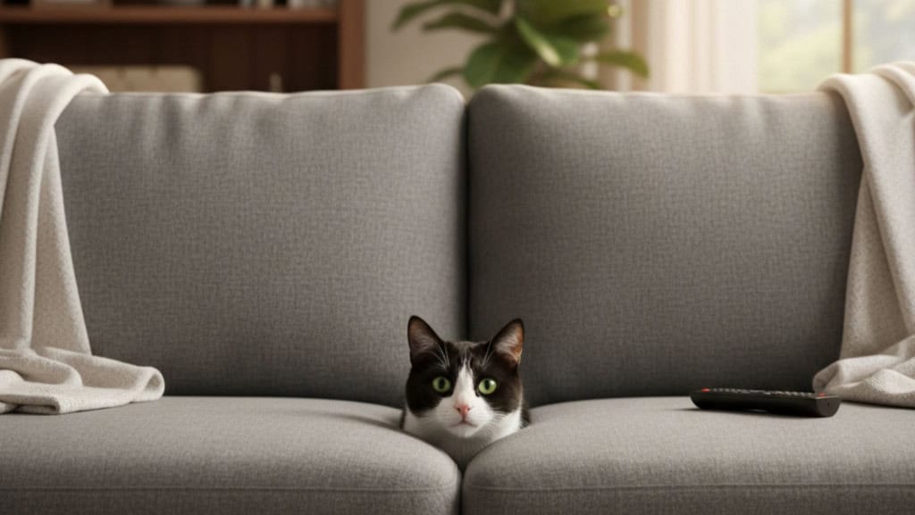 Por que gatos gostam de entrar no sofá?